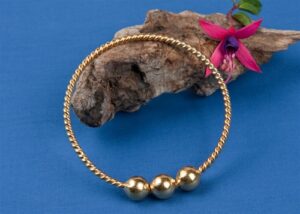 Inelul de Lumină Cubit Sacru ½, placat cu aur de 24K